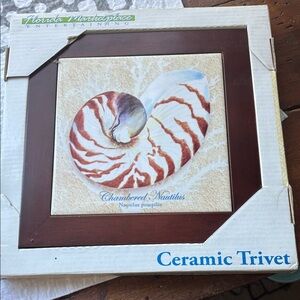 Ceramic Trivet with Nautilus Design